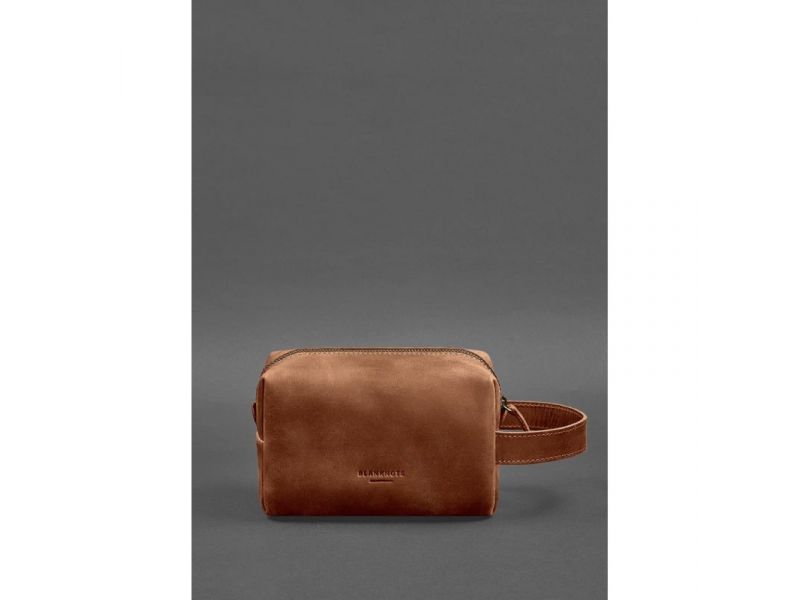 Кожаная косметичка-несессер 5.0 Светло-коричневый Crazy Horse, фото 1