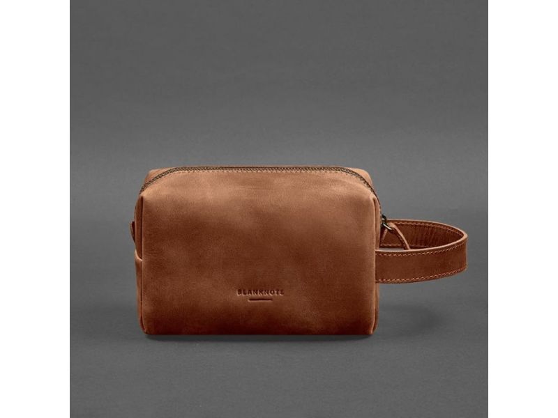 Кожаная косметичка-несессер 5.0 Светло-коричневый Crazy Horse, фото 8