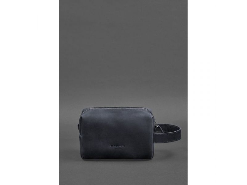 Кожаная косметичка-несессер 5.0 Темно-синий Crazy Horse, фото 1