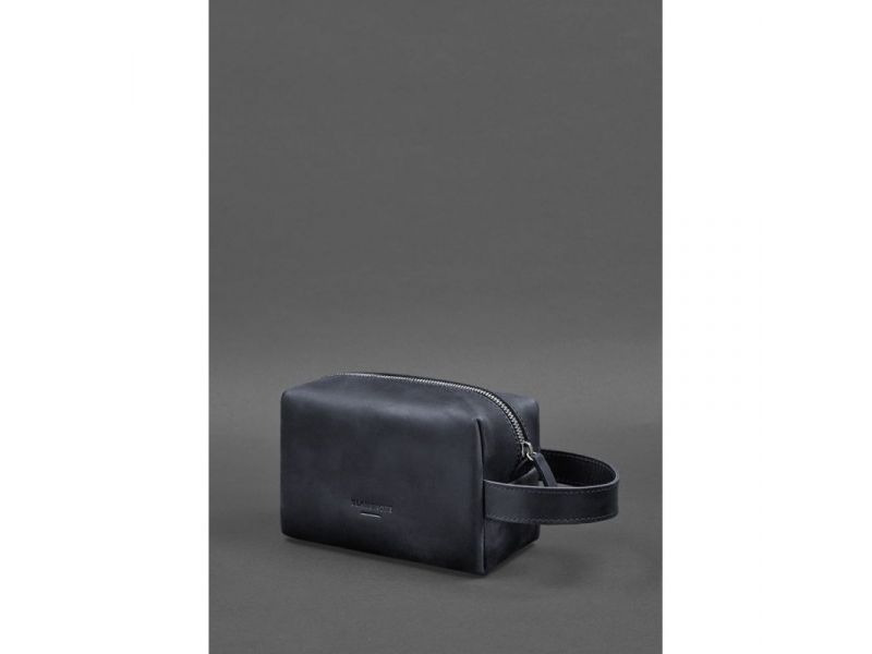 Кожаная косметичка-несессер 5.0 Темно-синий Crazy Horse, фото 2