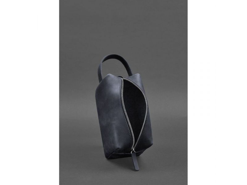 Кожаная косметичка-несессер 5.0 Темно-синий Crazy Horse, фото 5