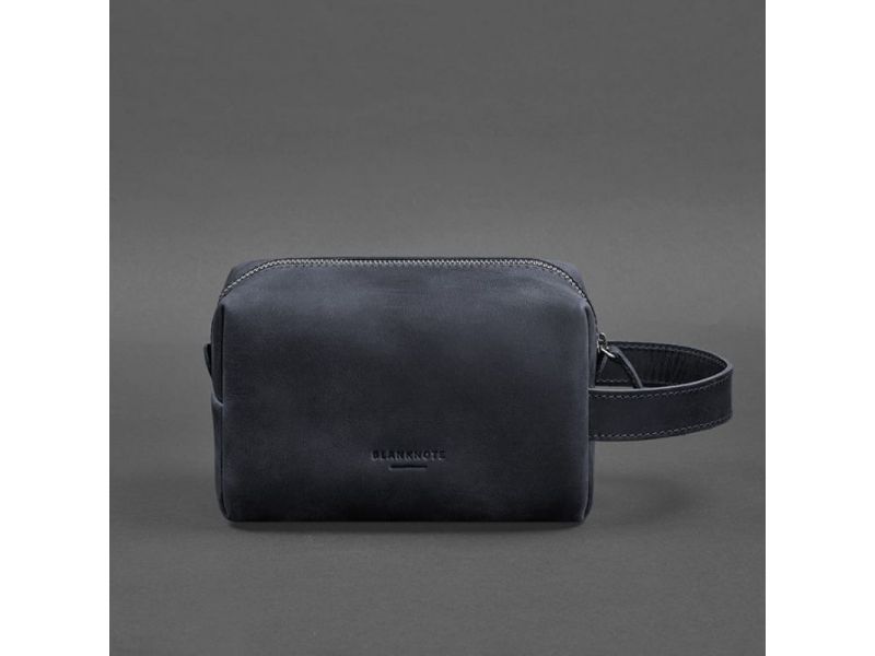 Кожаная косметичка-несессер 5.0 Темно-синий Crazy Horse, фото 6