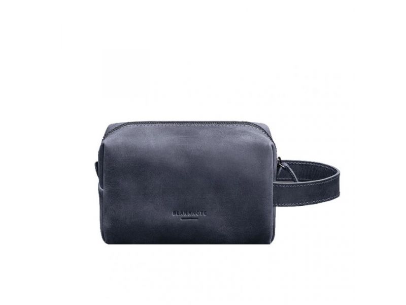 Кожаная косметичка-несессер 5.0 Темно-синий Crazy Horse, фото 7