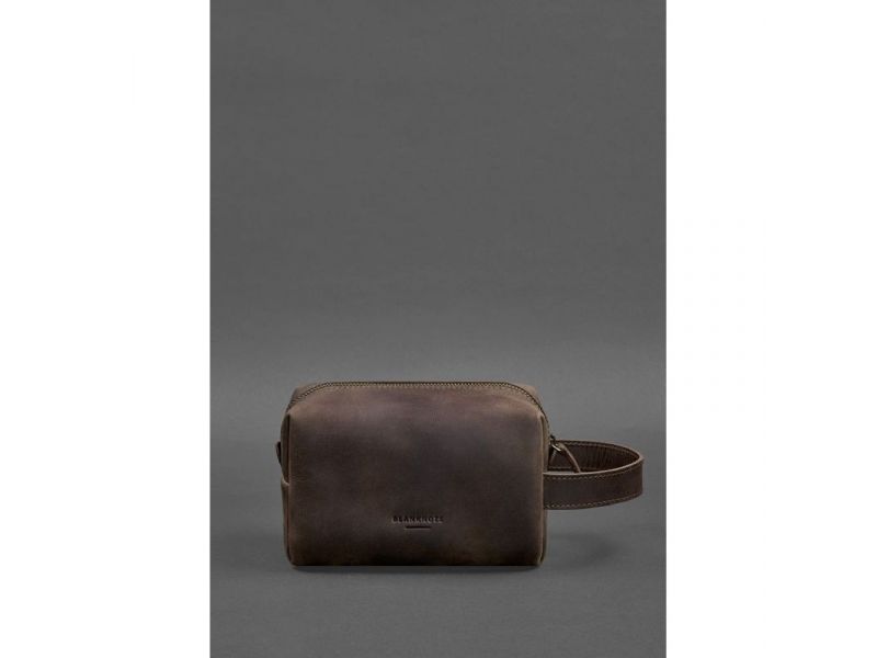 Кожаная косметичка-несессер 5.0 Темно-коричневый Crazy Horse, фото 1