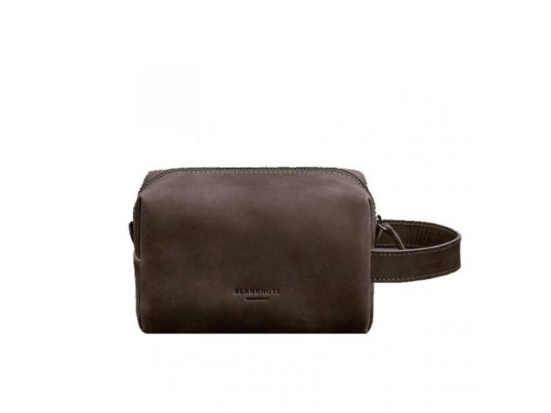 Кожаная косметичка-несессер 5.0 Темно-коричневый Crazy Horse, фото 7