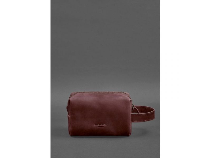 Кожаная косметичка-несессер 5.0 Бордовый Crazy Horse, фото 1