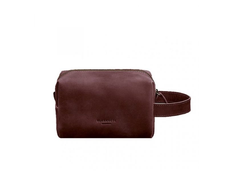 Кожаная косметичка-несессер 5.0 Бордовый Crazy Horse, фото 7