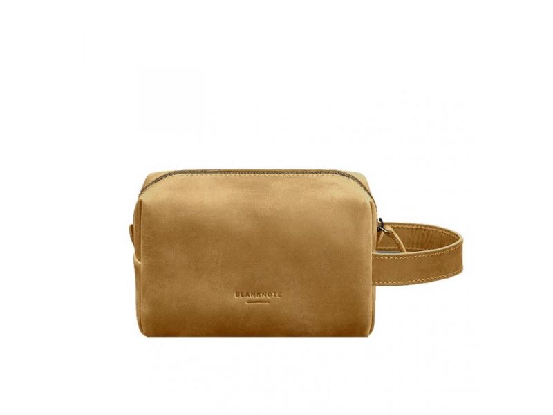 Кожаная косметичка-несессер 5.0 Желтый Crazy Horse, фото 7