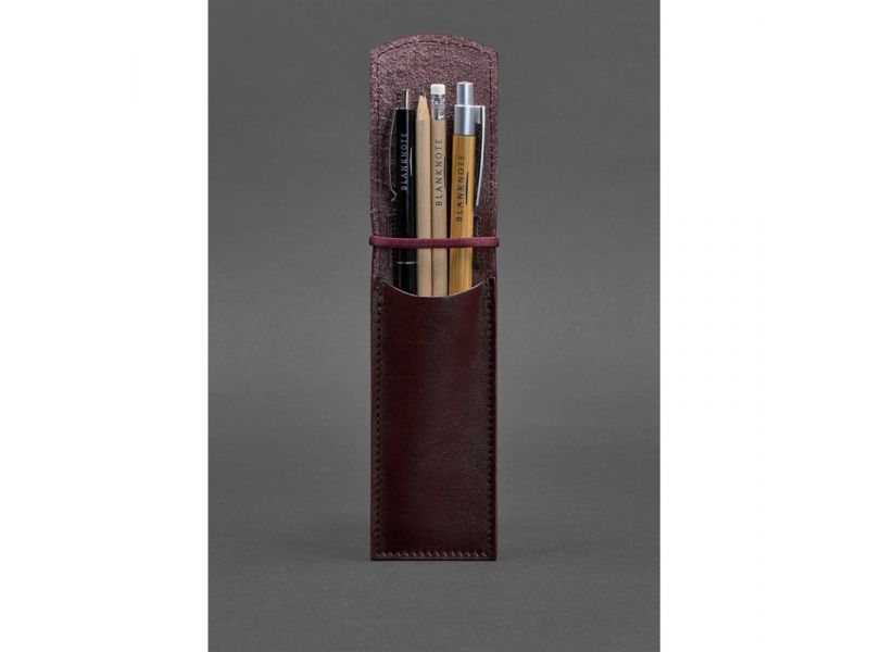 Кожаный чехол для ручек 1.0 бордовый, фото 2