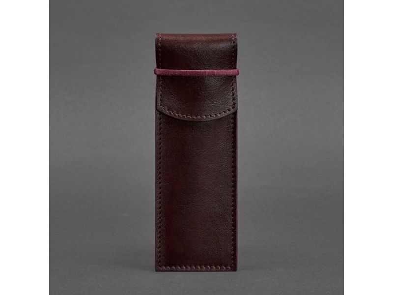 Кожаный чехол для ручек 1.0 бордовый, фото 5