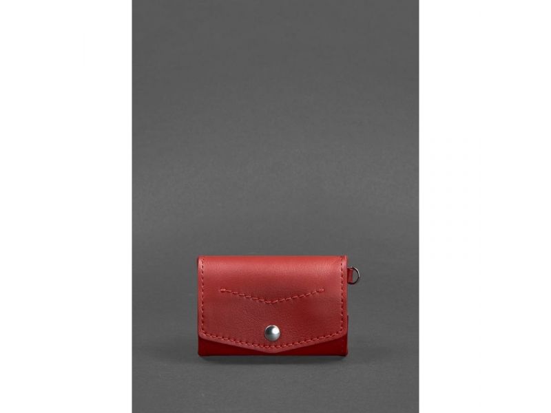 Женская кожаная монетница с клапаном 1.0 красный, фото 1
