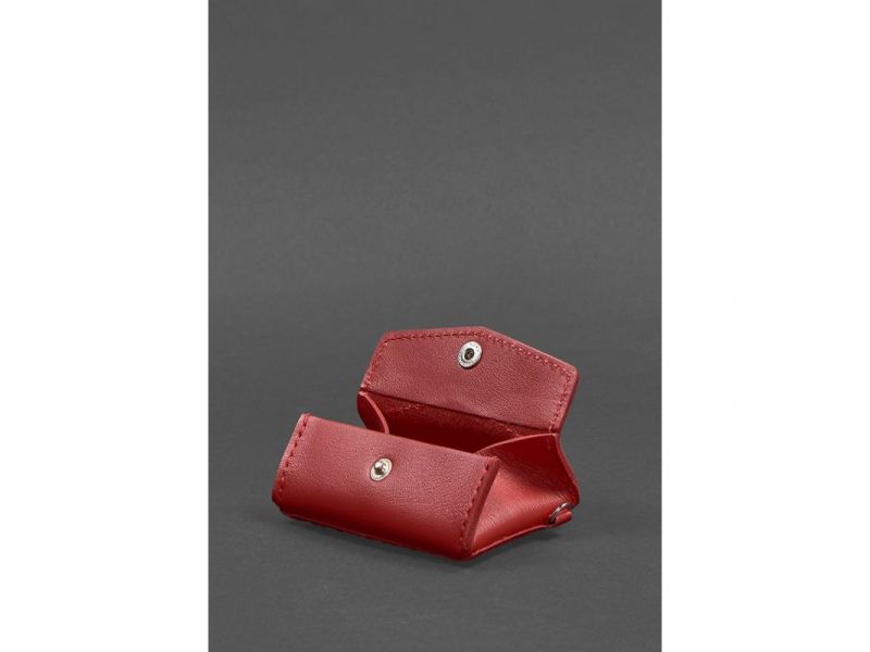 Женская кожаная монетница с клапаном 1.0 красный, фото 3