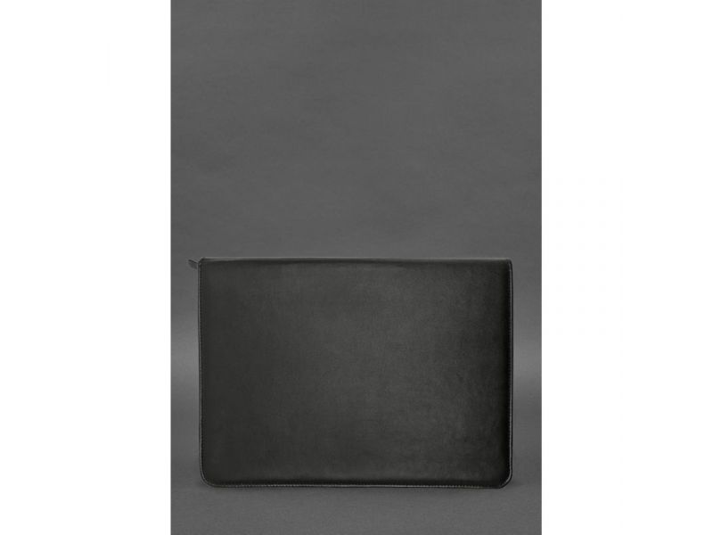 Кожаная папка А4 на молнии для документов черная, фото 3