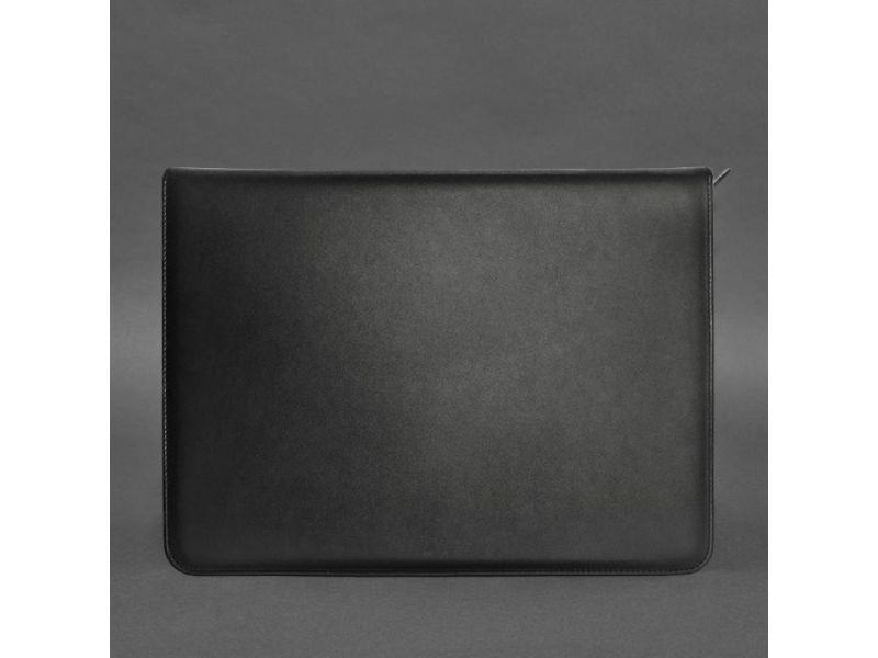 Кожаная папка А4 на молнии для документов черная, фото 4