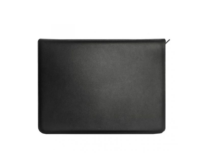 Кожаная папка А4 на молнии для документов черная, фото 5