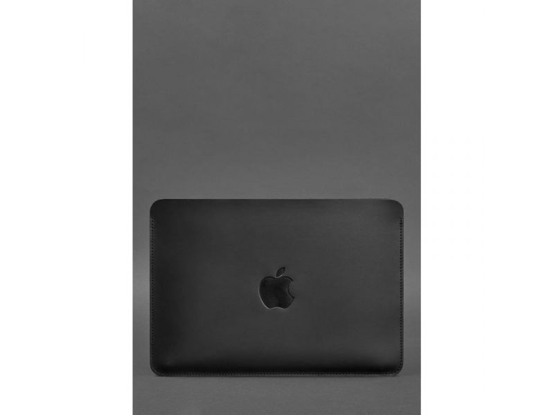 Кожаный чехол для MacBook 14 дюйм Черный Crazy Horse, фото 3