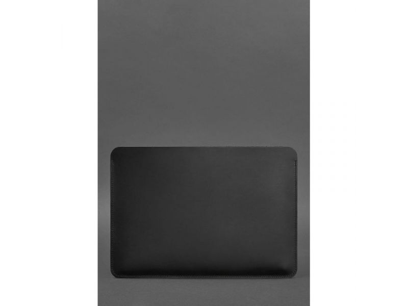 Кожаный чехол для MacBook 14 дюйм Черный Crazy Horse, фото 4