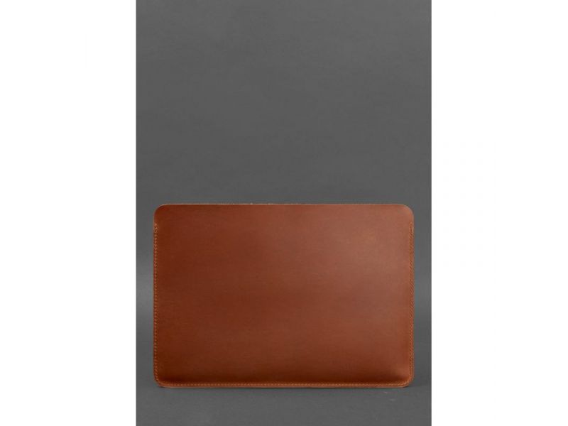 Кожаный чехол для MacBook 14 дюйм Светло-коричневый Crazy Horse, фото 4