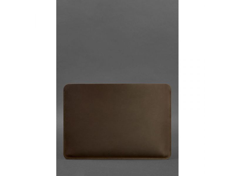 Кожаный чехол для MacBook 14 дюйм Темно-коричневый Crazy Horse, фото 4