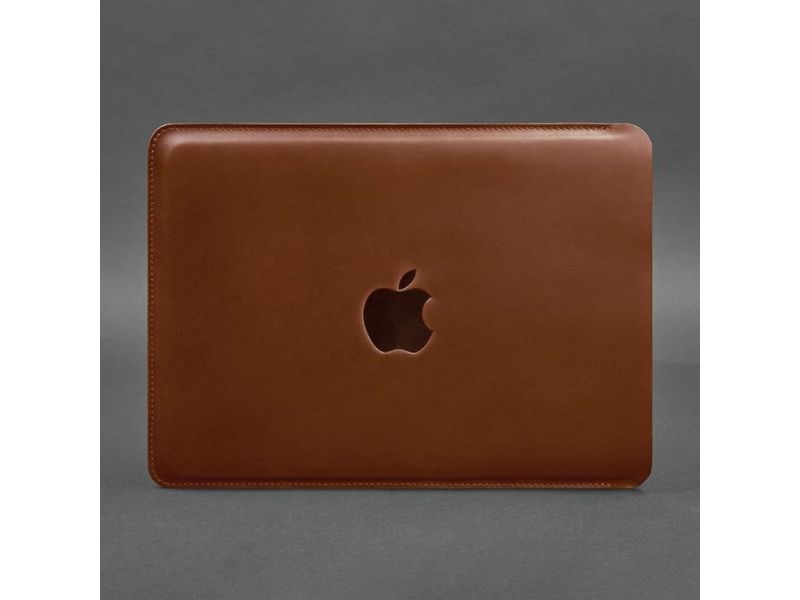 Кожаный чехол для MacBook 14 дюйм Светло-коричневый Crazy Horse, фото 5