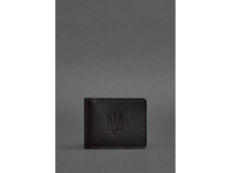 Кожаная обложка для удостоверения с гербом темно-коричневая, фото 1