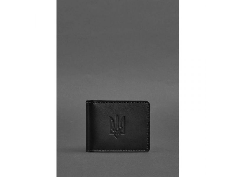 Кожаная обложка для удостоверения с гербом черная, фото 2