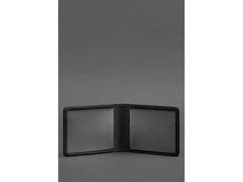 Кожаная обложка для удостоверения с гербом черная, фото 3