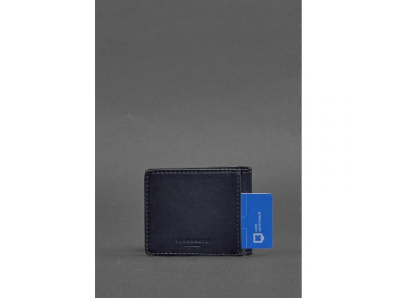 Кожаная обложка для удостоверения с гербом темно-синяя, фото 5