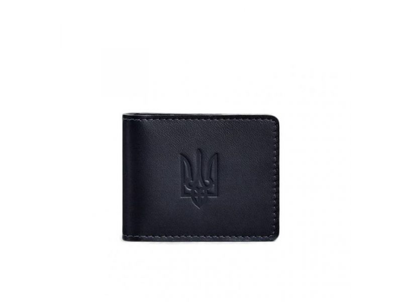 Кожаная обложка для удостоверения с гербом темно-синяя, фото 7