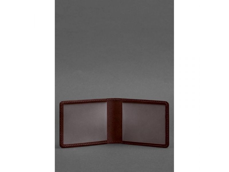 Кожаная обложка для удостоверения с гербом бордовая, фото 2