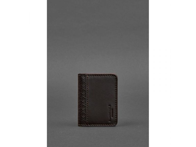 Мужская кожаная обложка для ID-паспорта и водительских прав 4.0 карбон коричневая, фото 1