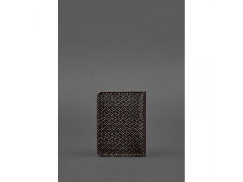 Мужская кожаная обложка для ID-паспорта и водительских прав 4.0 карбон коричневая, фото 4