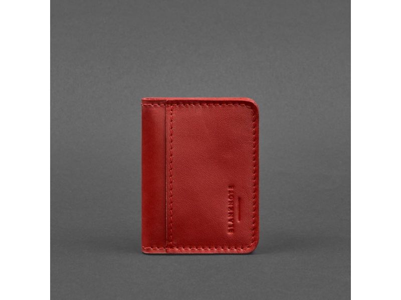 Женская кожаная обложка для ID-паспорта и водительских прав 4.0 красная, фото 5