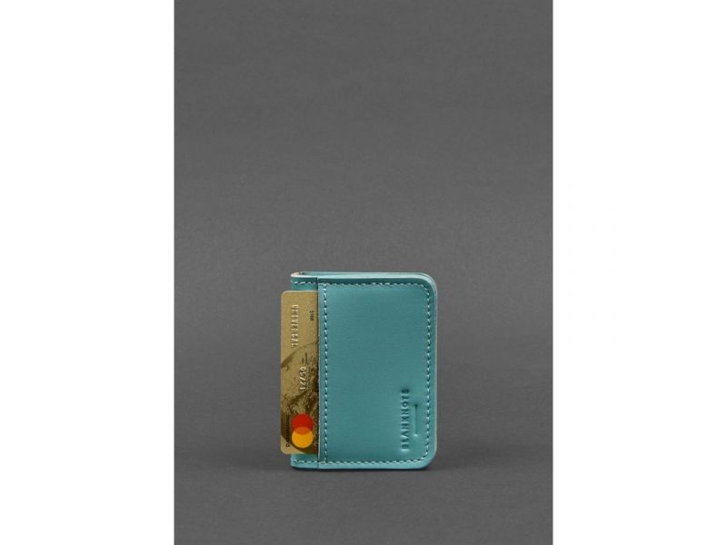 Кожаная обложка для ID-паспорта и водительских прав 4.0 бирюзовая, фото 3