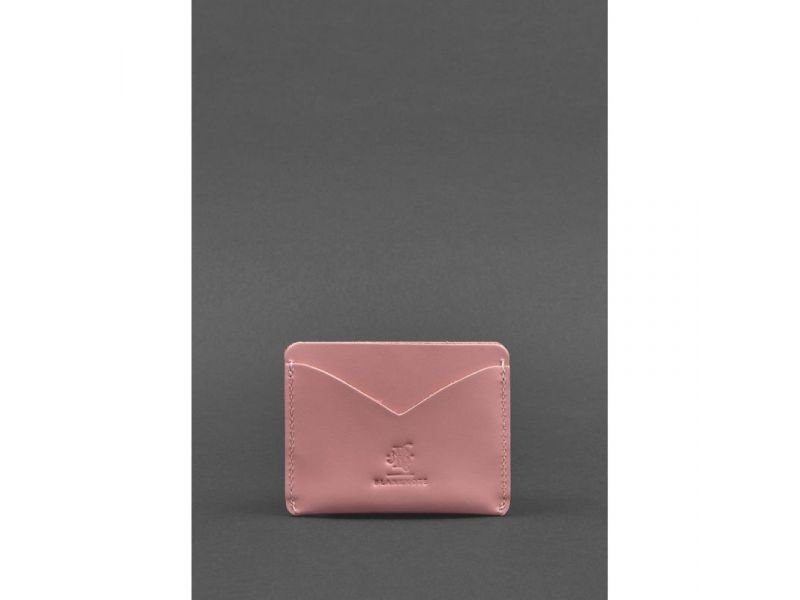Женская кожаная визитница 5.0 розовая, фото 1