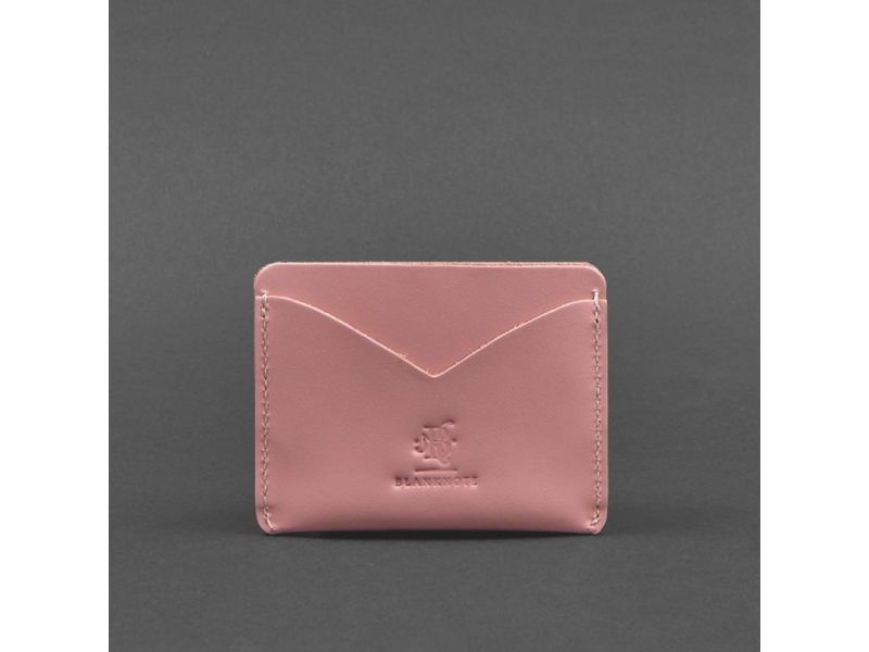 Женская кожаная визитница 5.0 розовая, фото 4