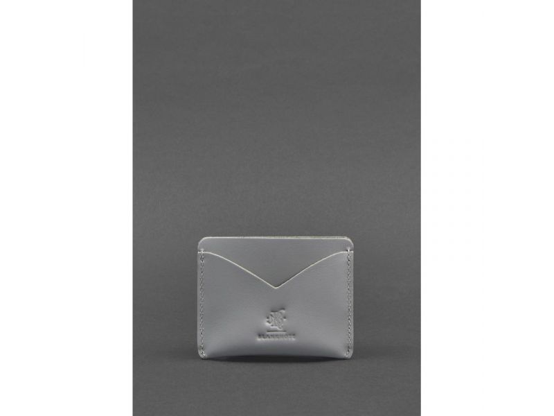 Женская кожаная визитница 5.0 серая, фото 1