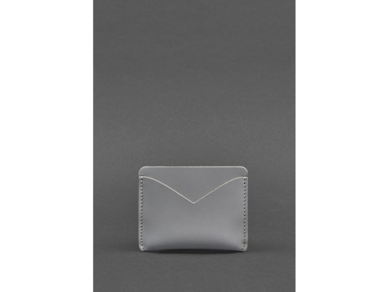 Женская кожаная визитница 5.0 серая, фото 3