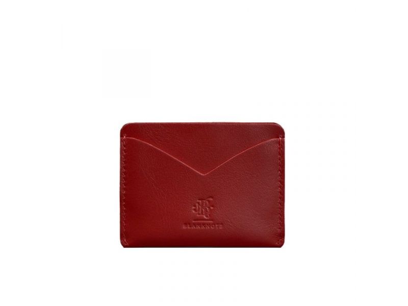 Женская кожаная визитница 5.0 красная Краст, фото 5