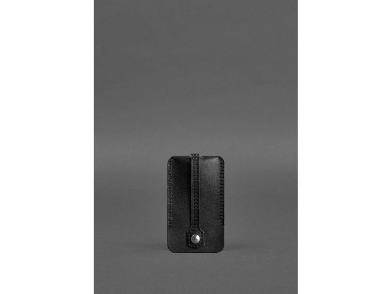 Кожаная ключница 1.0 черная Краст, фото 3