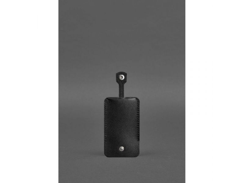 Кожаная ключница 1.0 черная Краст, фото 4