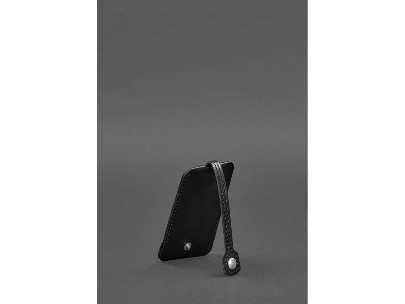 Кожаная ключница 1.0 черная Краст, фото 5