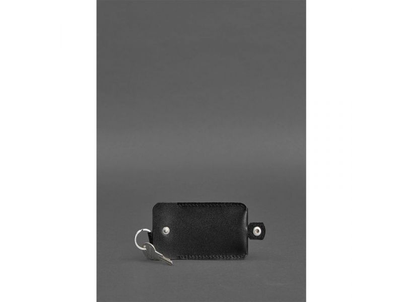 Кожаная ключница 1.0 черная Краст, фото 2