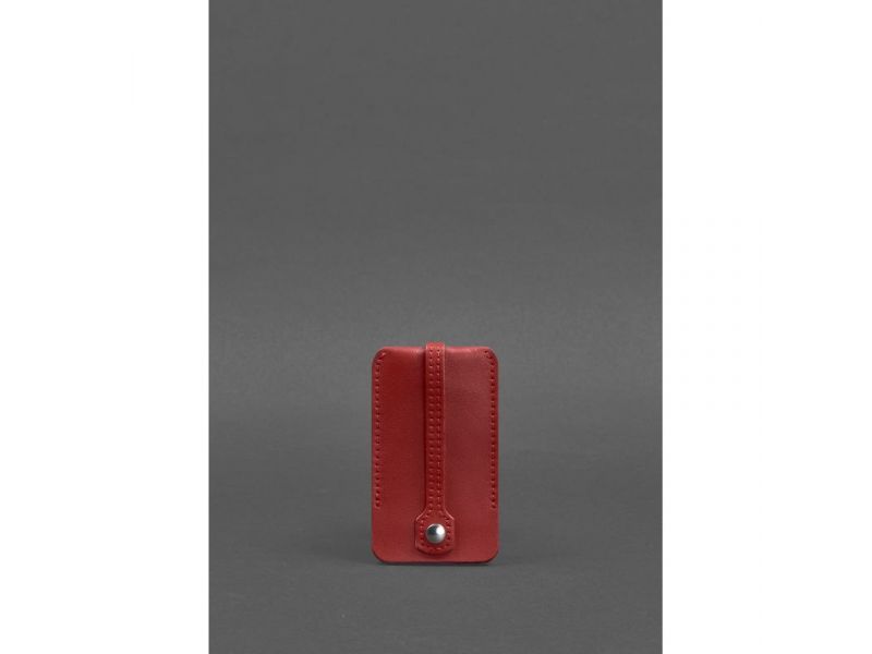 Кожаная ключница 1.0 красная Краст, фото 3