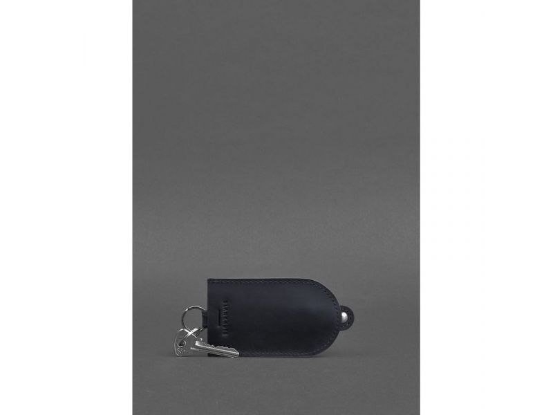 Кожаная ключница 2.0 темно-синий Crazy Horse, фото 5