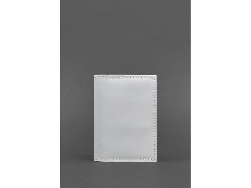 Кожаная обложка для паспорта и военного билета 1.2 белая, фото 1