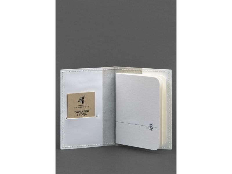Кожаная обложка для паспорта и военного билета 1.2 белая, фото 2