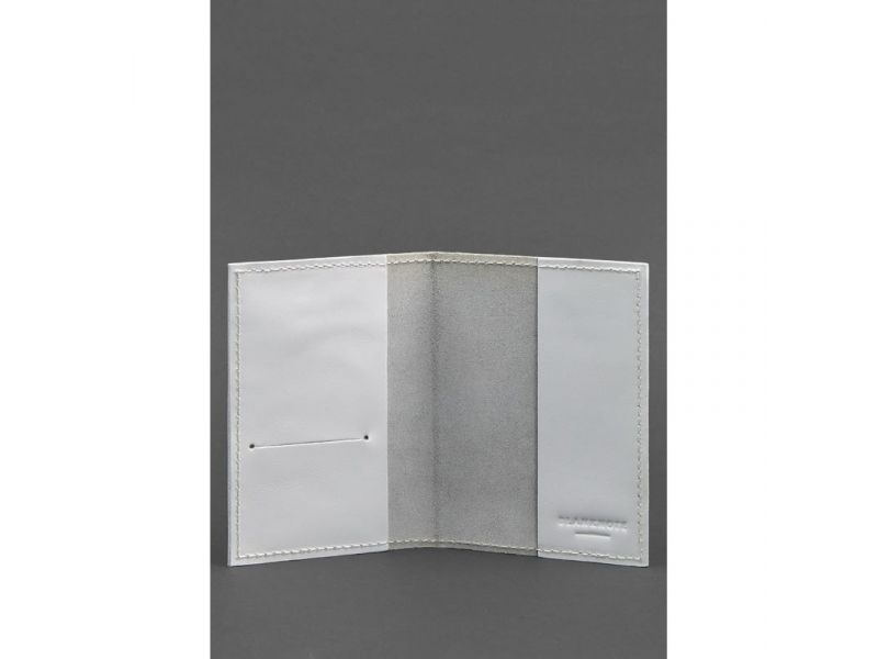 Кожаная обложка для паспорта и военного билета 1.2 белая, фото 3