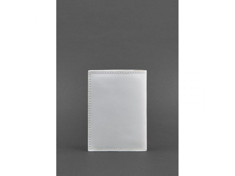 Кожаная обложка для паспорта и военного билета 1.2 белая, фото 4