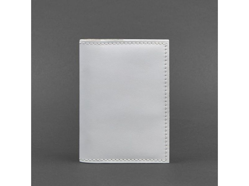 Кожаная обложка для паспорта и военного билета 1.2 белая, фото 5